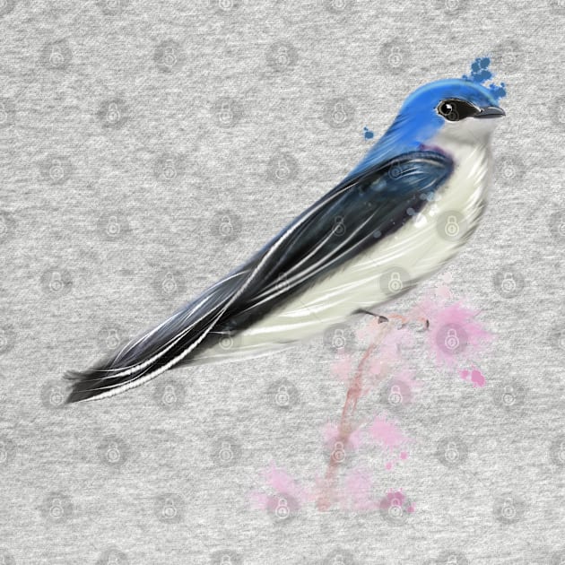 Watercolor Blue Bird by CandiOldfield